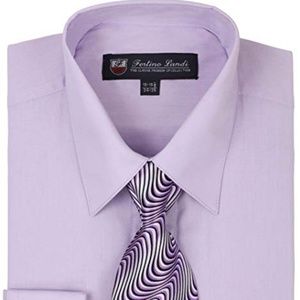 NWT Lavender Dress Shirt L 16-16.5/34-35 w/Tie